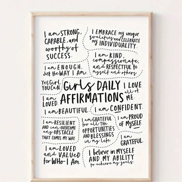 Girls Affirmation Positivity Quotes Gift No Framed 💗💗💗 New 16x24 - Picture 1 of 5